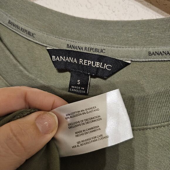 BANANA REPUBLIC 1687116 GREEN SHORT SLEEVE ONE POCKET T-SHIRT DRESS SZ Small - Picture 8 of 9